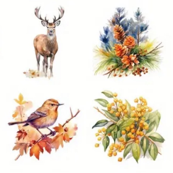 Set of 50 Autumn Individual Shaped Stickers - Picture 5 of 7